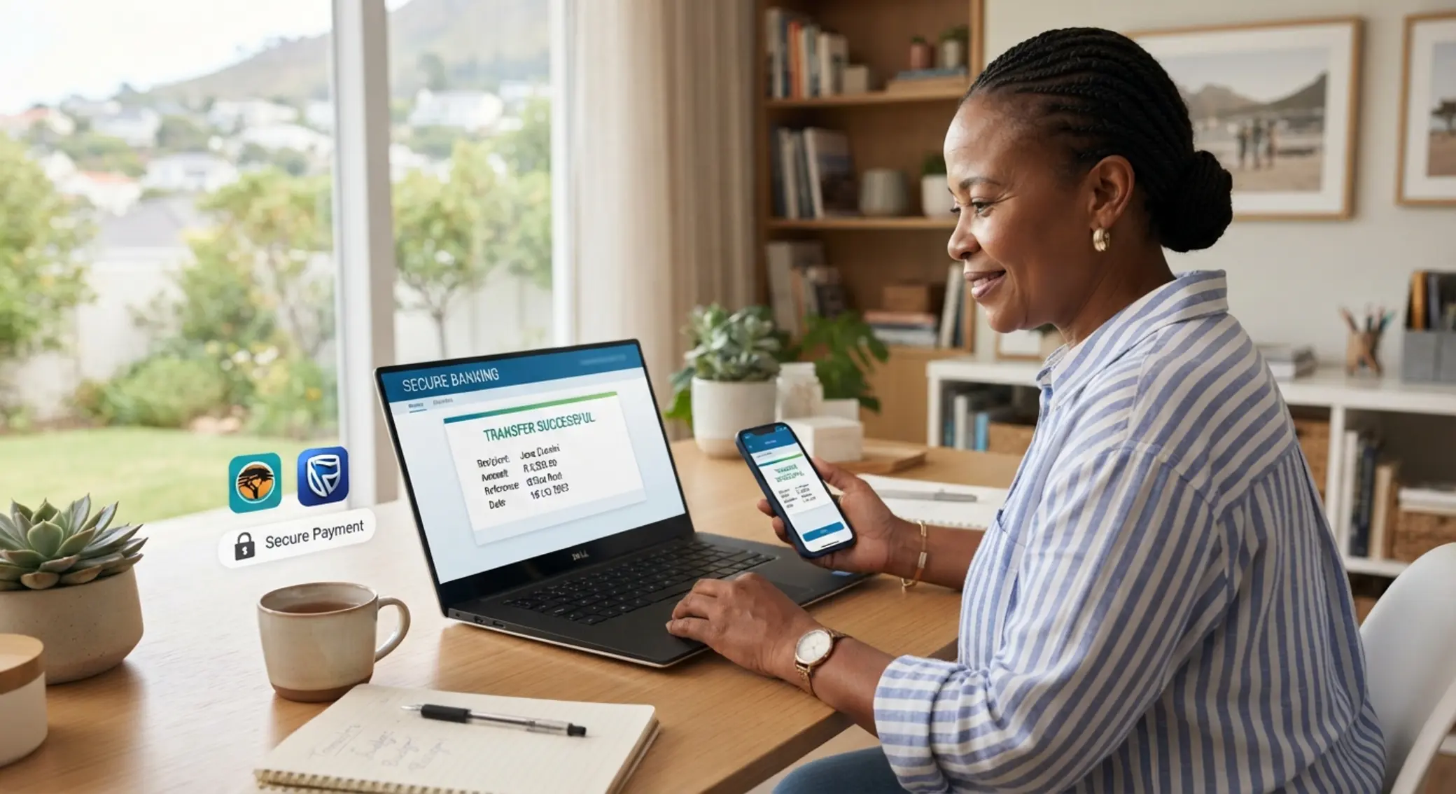 Secure online banking transfer scene for Betxchange deposits