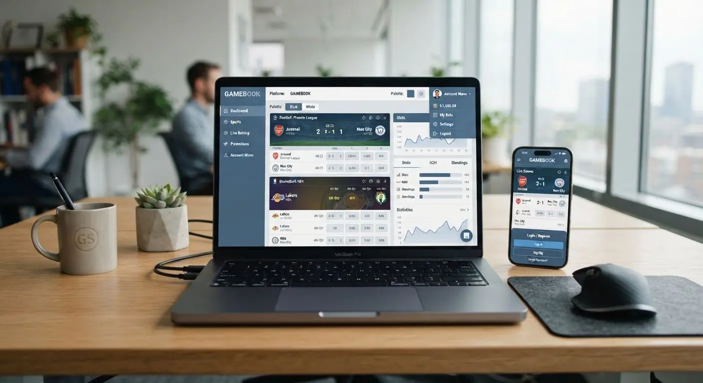 Laptop and smartphone showing an online account interface