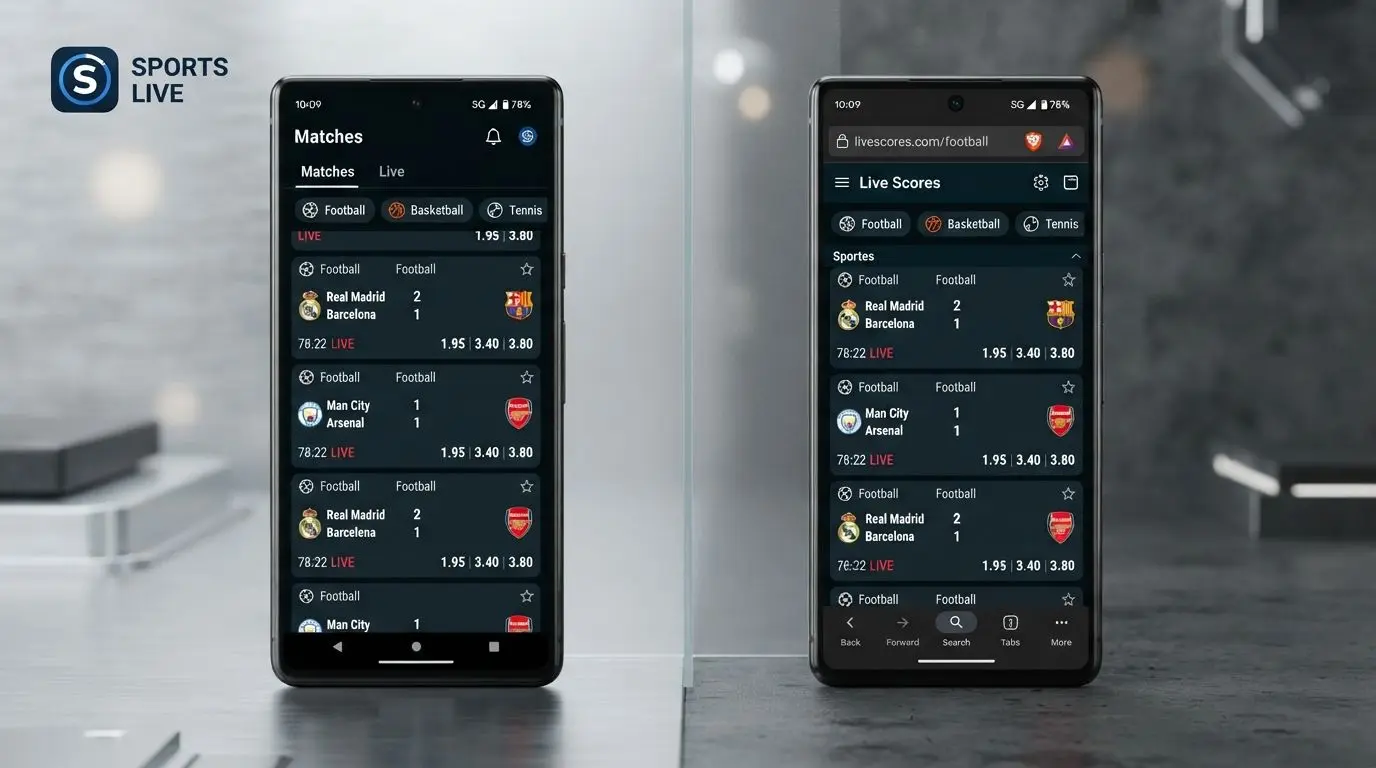 Comparison of BetXchange mobile app and mobile site on smartphones