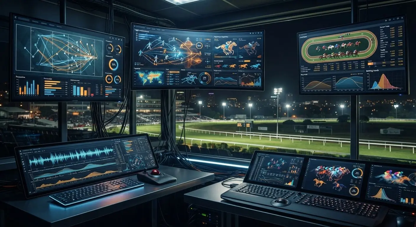 Sports and horse racing themed platform overview illustration