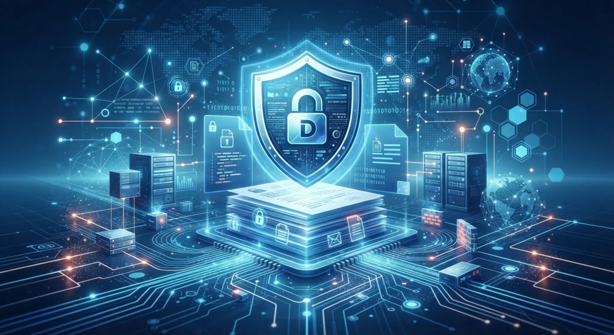 Abstract illustration of data protection and information security