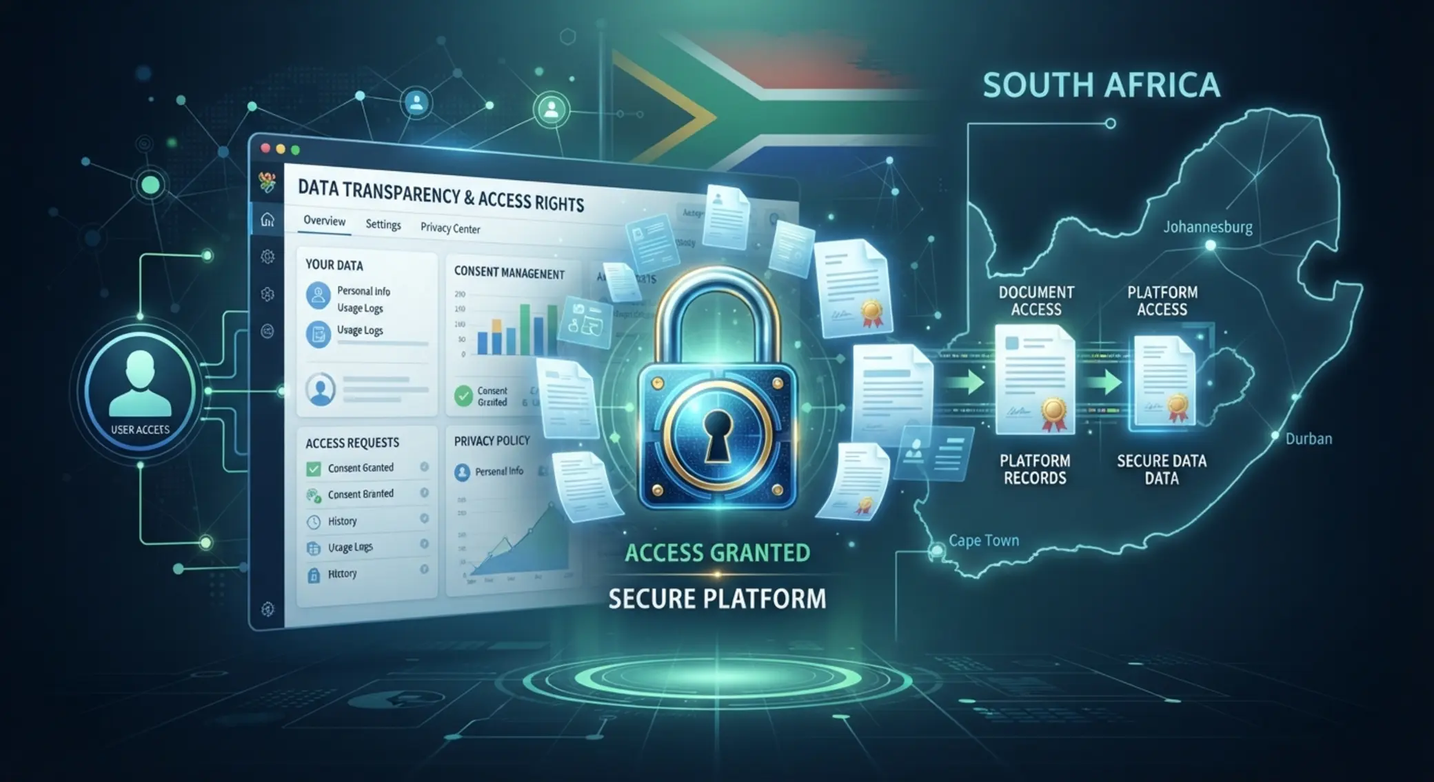 Data transparency and right to information illustration with South African context