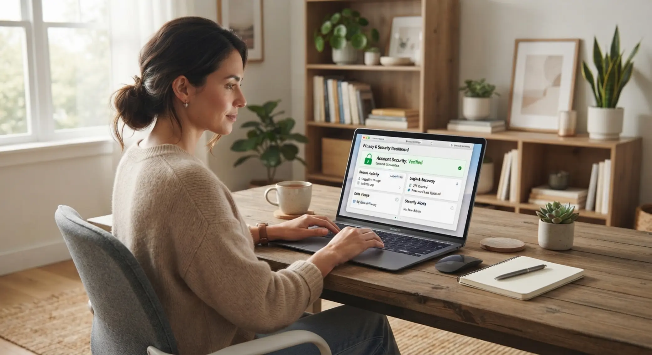 User reviewing online account information responsibly on screen