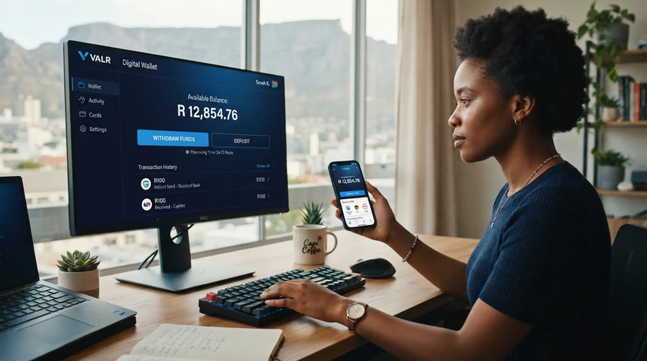 BetXchange withdrawals in South Africa shown on a digital balance screen